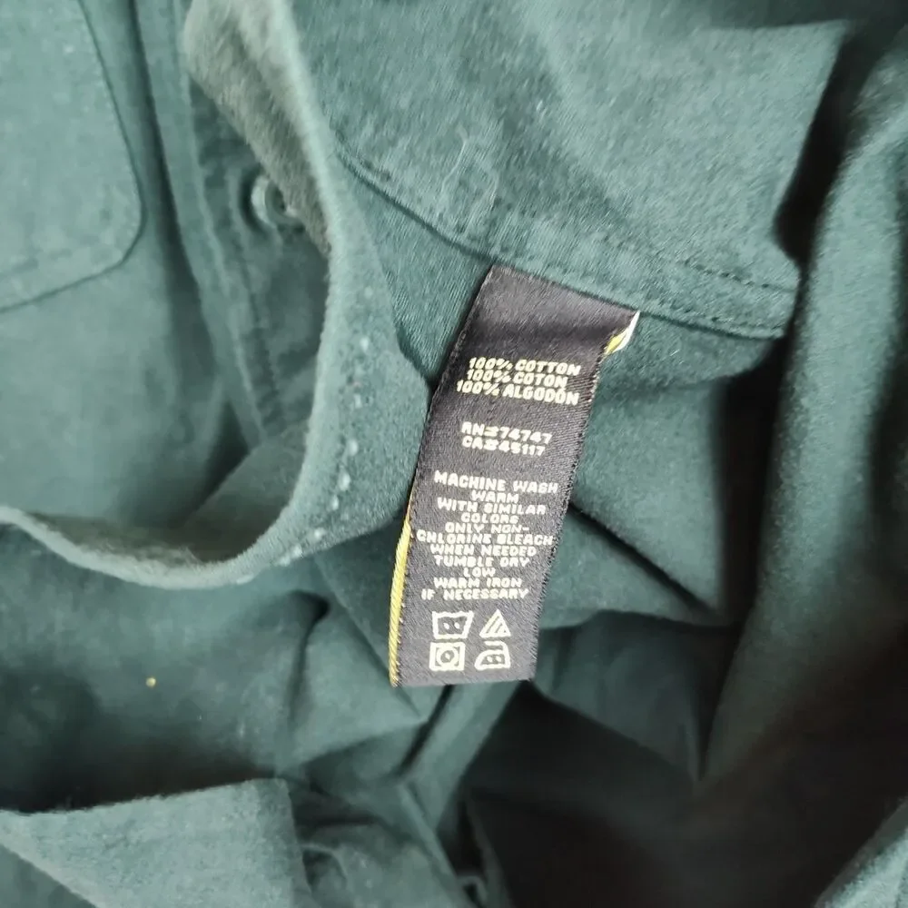 RedHead Button-Up Shirt Men's 4XL Green Heavy Long Sleeves Collared Pockets - Picture 8 of 9